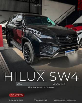 TOYOTA HILUX SW4 2.8 D-4D TURBO DIESEL SRX 7L 4X4 AUTOMÁTICO TOYOTA HILUX SW4 2.8 D-4D TURBO DIESEL SRX 7L 4X4 AUTOMÁTICO